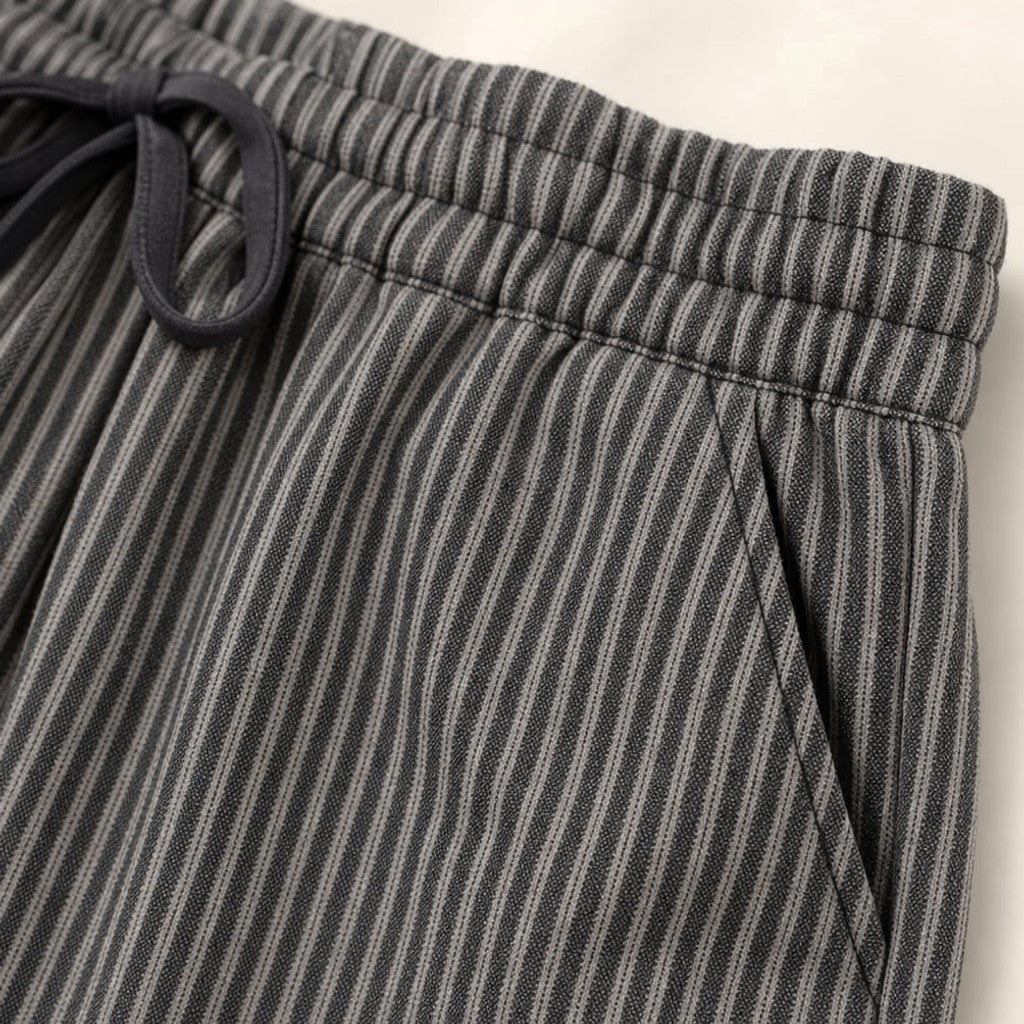 Wide Barrel-Leg Pant Elasticated Waist Grey – Molieri