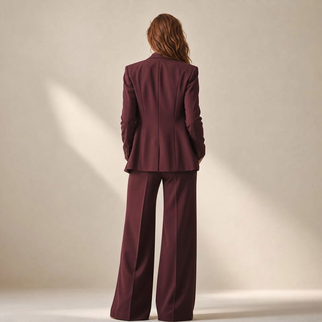 Suit Trouser Wide-Leg Two-Piece Blazer Peaked Lapel – Molieri