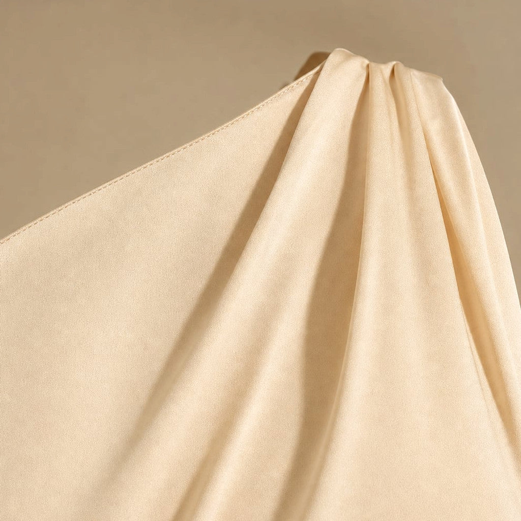 Asymmetrical Maxi Dress Slit Hem Light Brown – Molieri