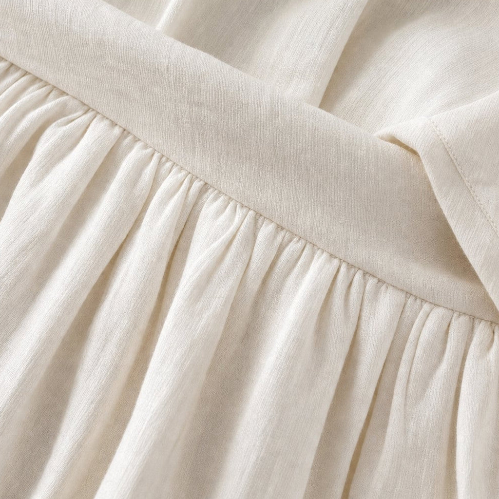 Linen Two-Piece Set Draped Blouse Wide-Leg Trousers – Molieri