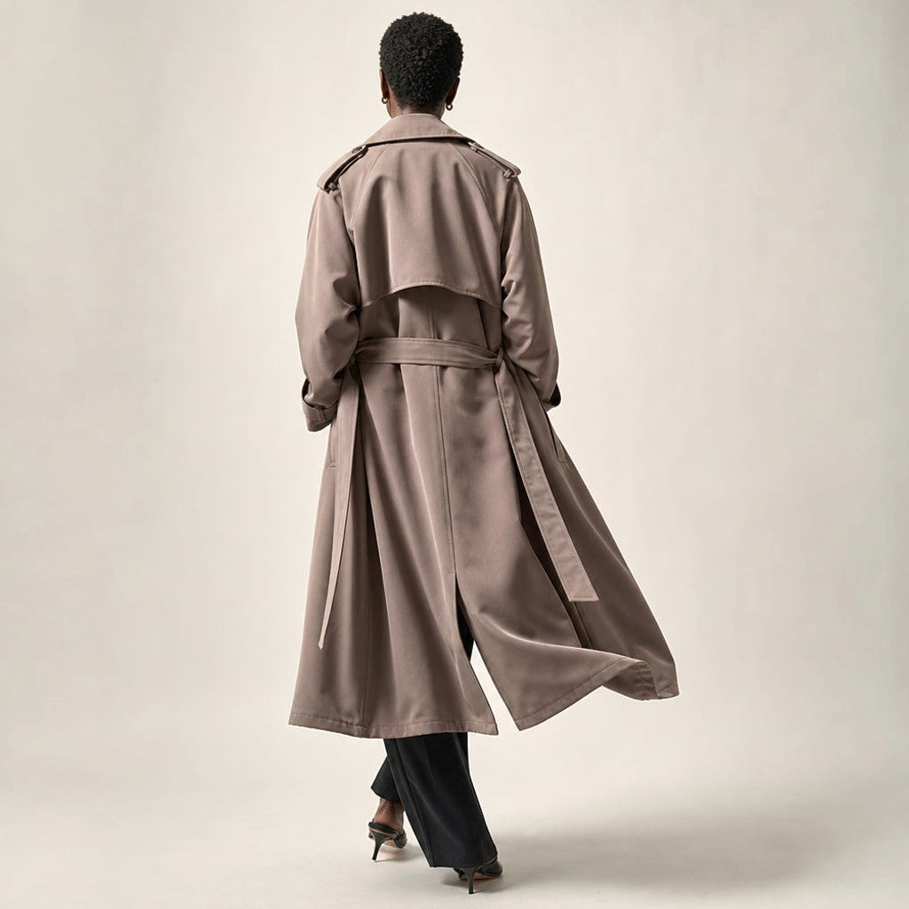 Longline Trench Coat Oversized Belted Mocha – Molieri