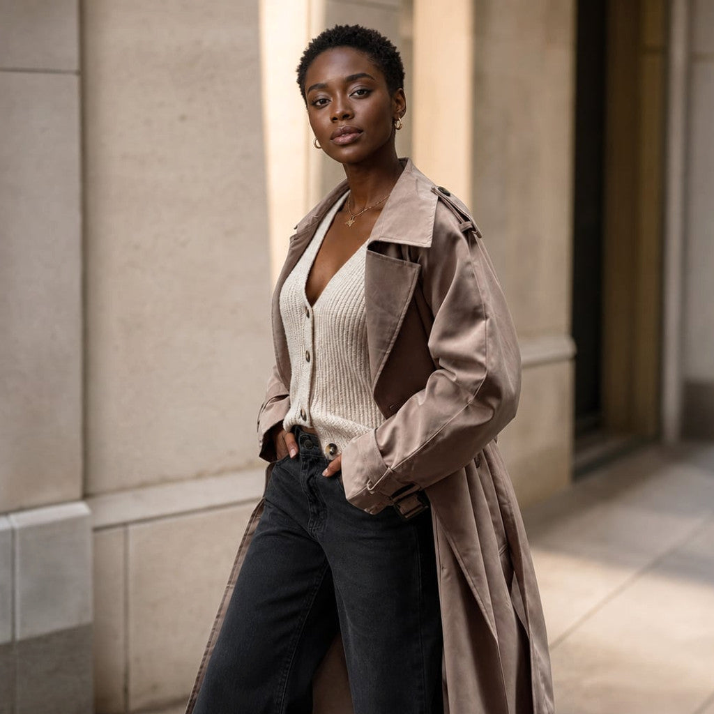 Longline Trench Coat Oversized Belted Mocha – Molieri
