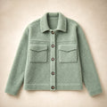 Anselma | Sherpa Cardigan Jacket Relaxed Fit Green – Product Photo