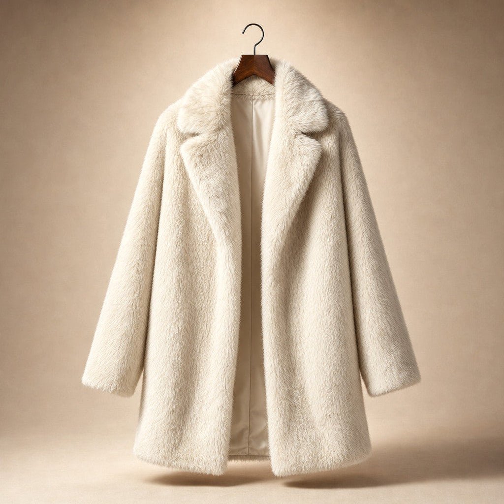 Arcadia | Wrap Coat Oversized Lapels Ivory – Product Photo