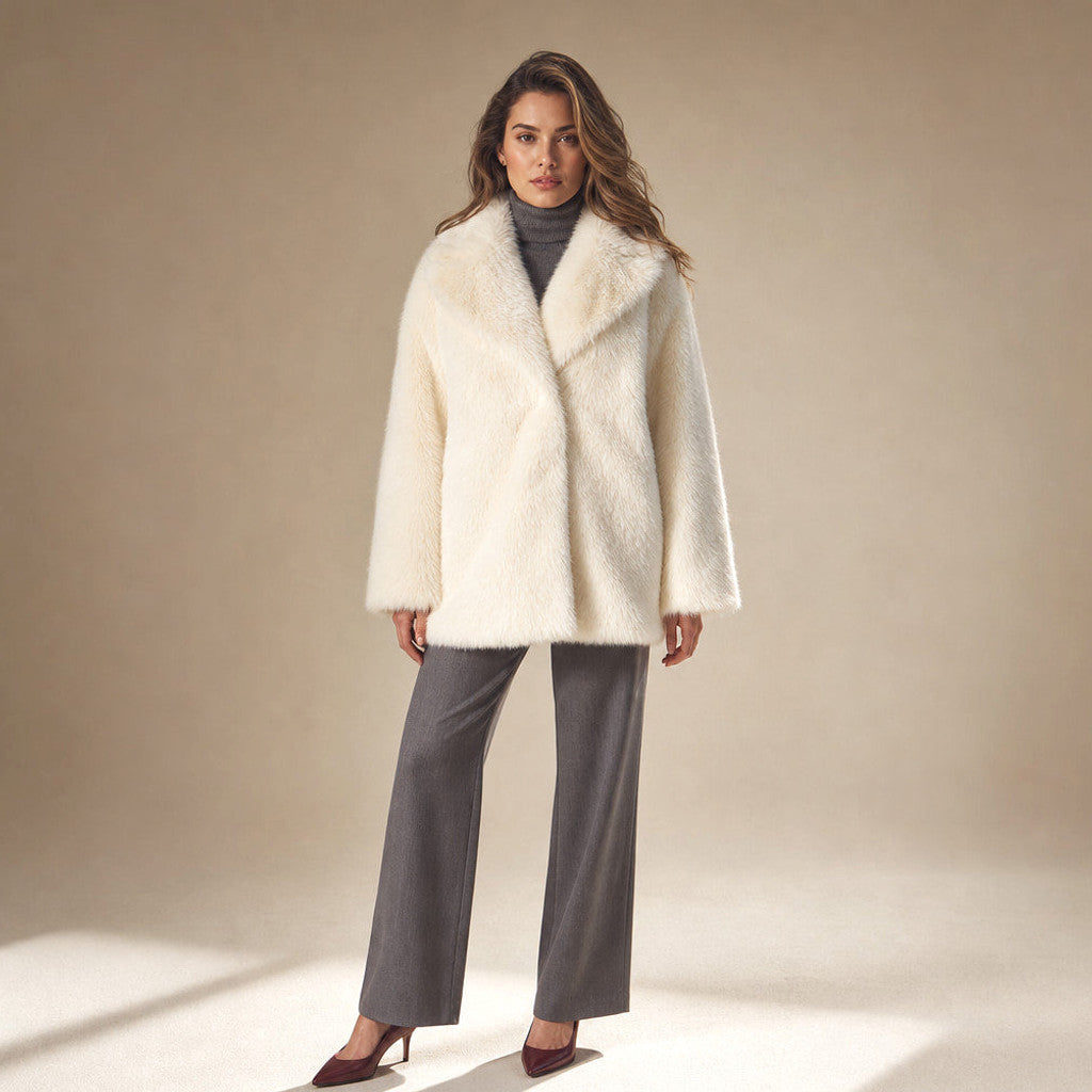 Arcadia | Wrap Coat Oversized Lapels Ivory – Premium Editorial