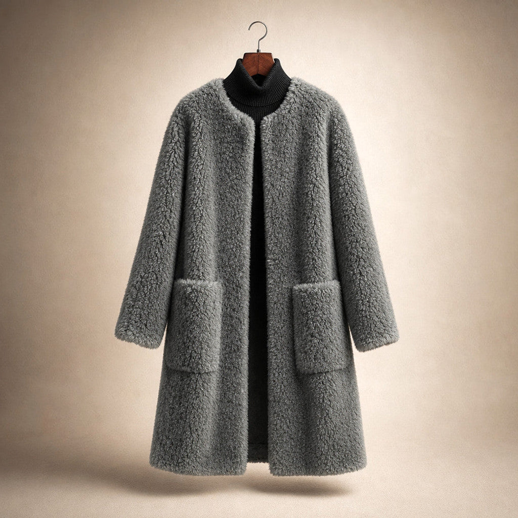 Avicia | Teddy Coat Wrap Front Draped – Product Photo