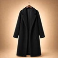 Avis | Teddy Coat Notch Lapel Longline Black – Product Photo