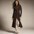 Bathsheba | Suede-Look Midi Wedding Guest Dress Brown Brown – Product Photo