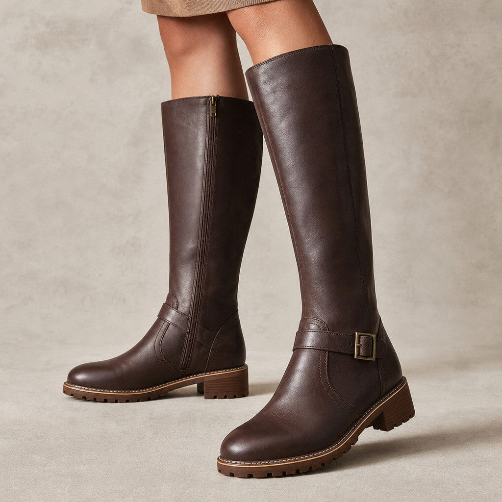 Benilde | Chelsea Boots Tall Shaft Arch Support in Dark Brown – Premium Editorial