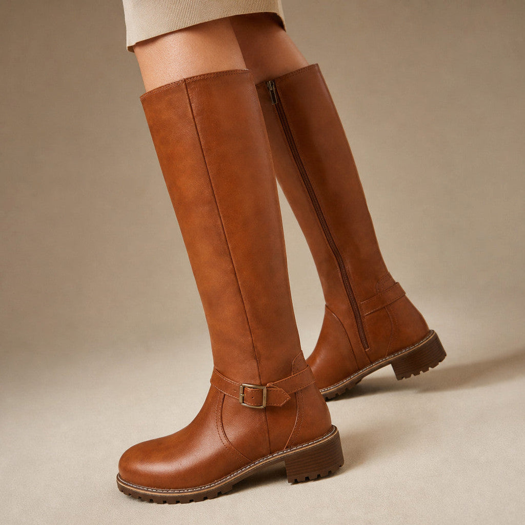 Benilde | Chelsea Boots Tall Shaft Arch Support in Light Brown – Premium Editorial