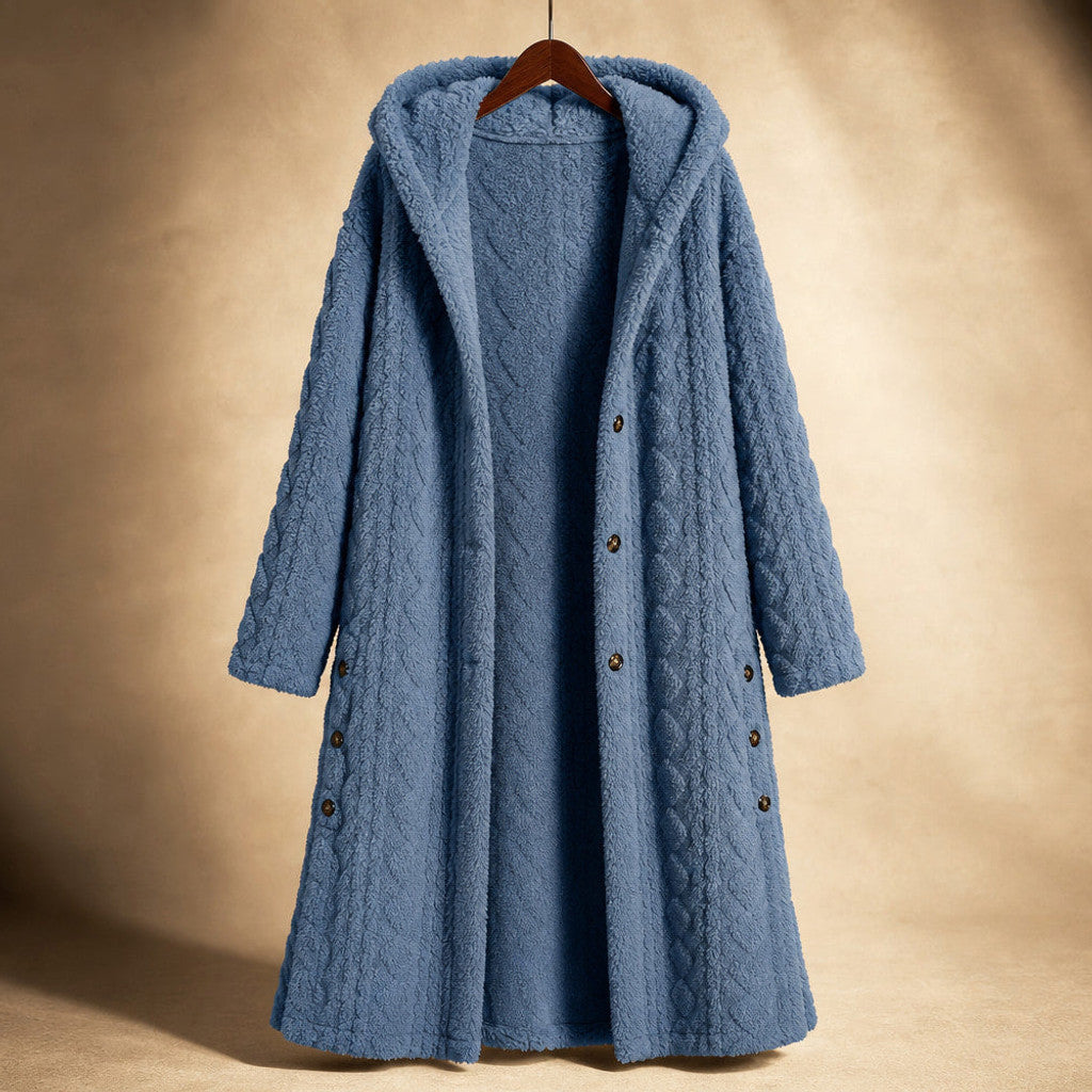 Bronwen | Hooded Teddy Coat Longline – Product Photo