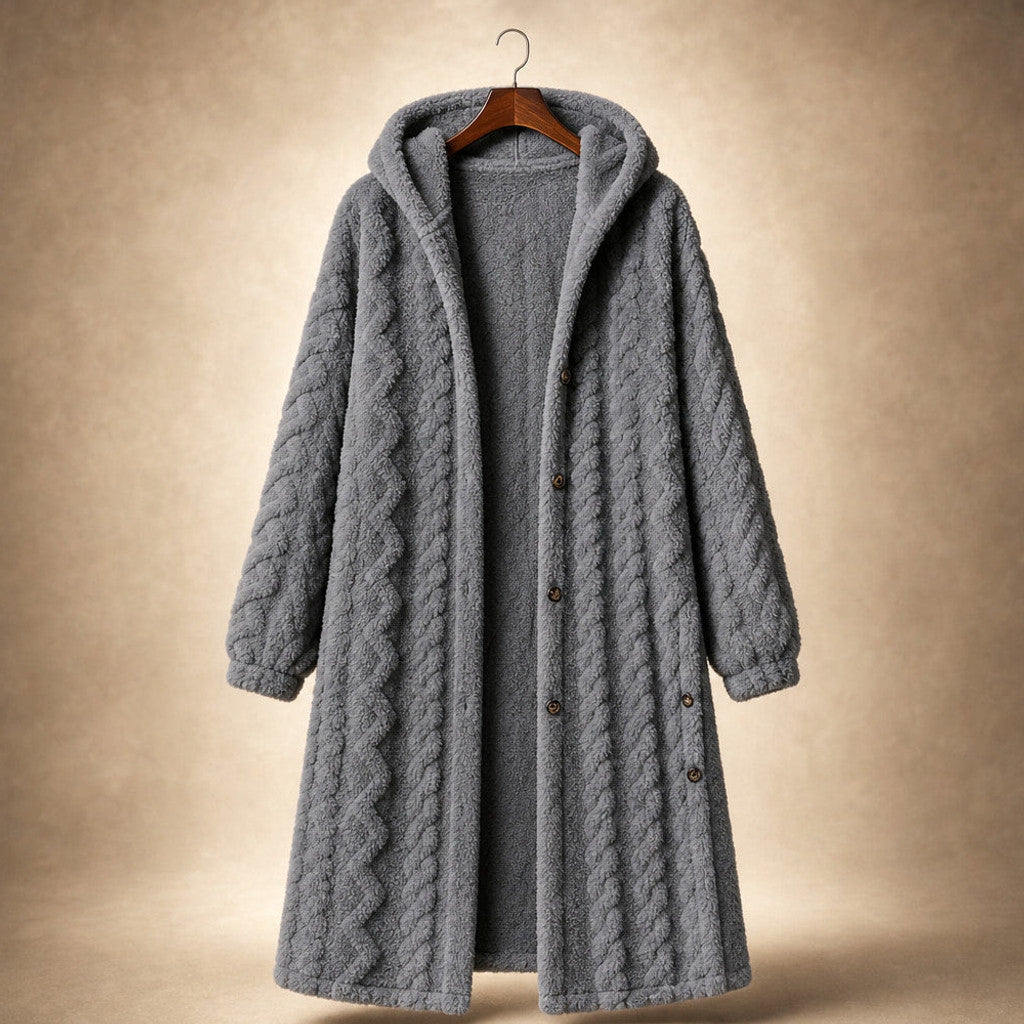 Bronwen | Hooded Teddy Coat Longline – Product Photo