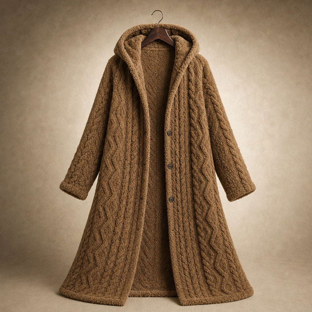 Bronwen | Hooded Teddy Coat Longline – Product Photo