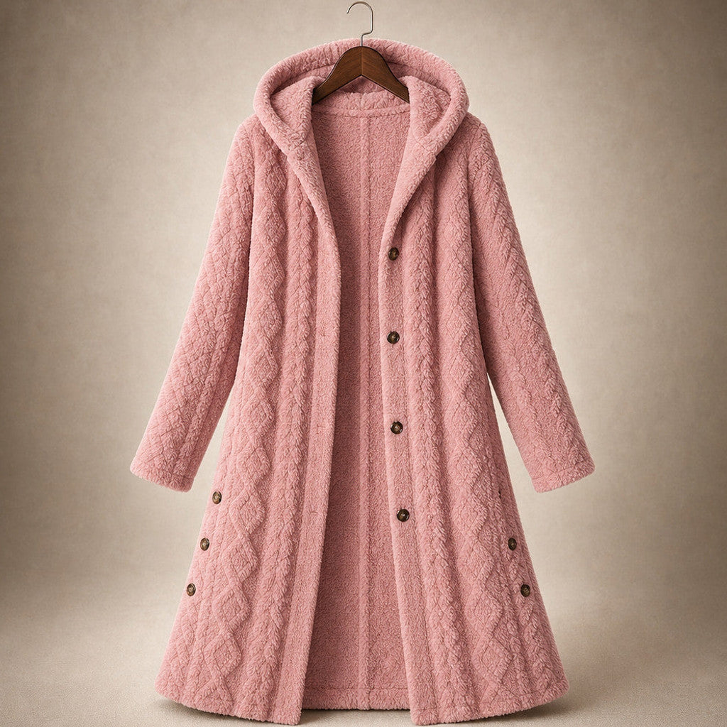 Bronwen | Hooded Teddy Coat Longline – Product Photo