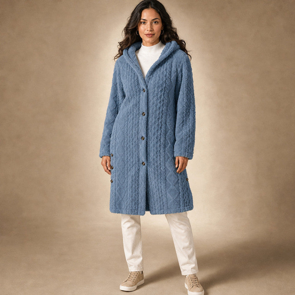 Bronwen | Hooded Teddy Coat Longline – Premium Editorial