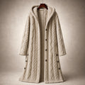Bronwen | Hooded Teddy Coat Longline Beige – Product Photo