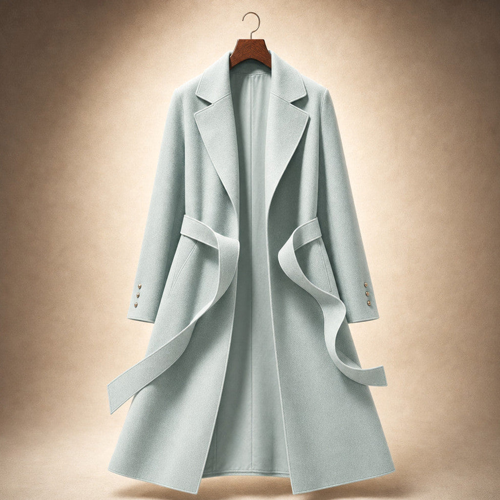 Cunegonde | Virgin Wool Trench Coat Belted Sash – Product Photo