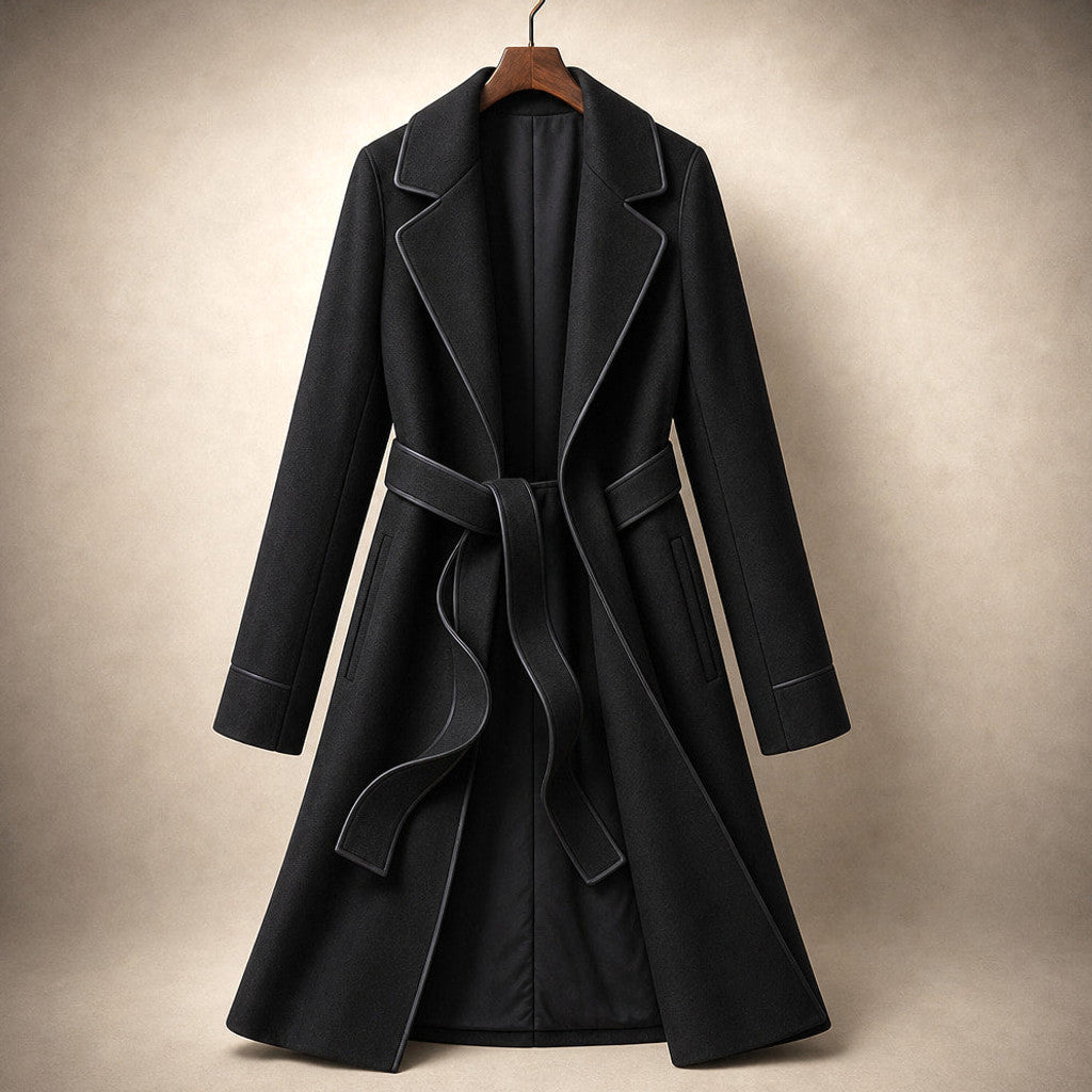 Cunegonde | Virgin Wool Trench Coat Belted Sash – Product Photo