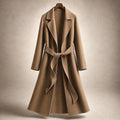 Cunegonde | Virgin Wool Trench Coat Belted Sash Mocha Brown – Product Photo