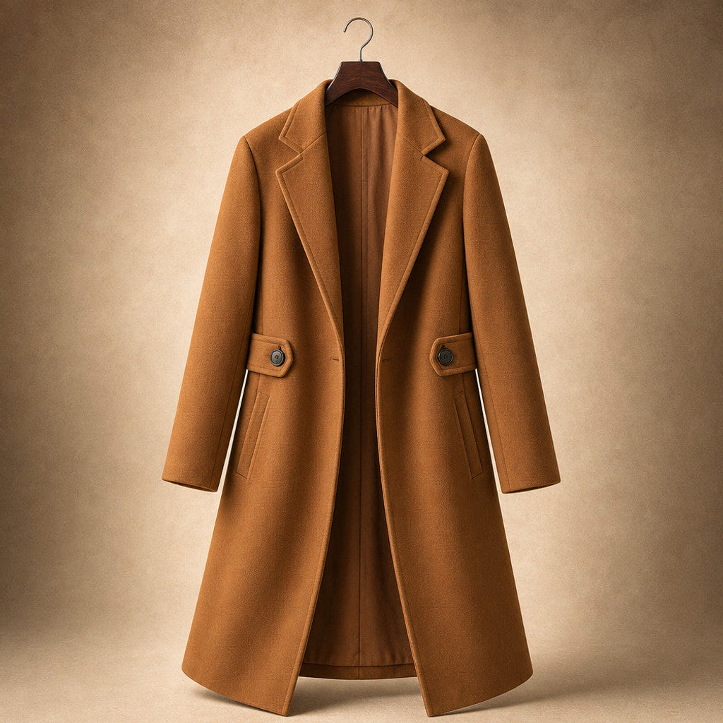 Dulcinea | Belted Winter Coat Mid-Length Brown – Product Photo