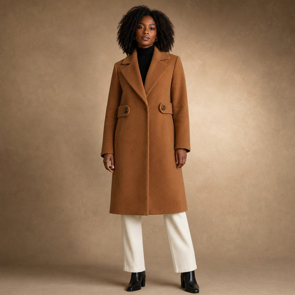 Dulcinea | Belted Winter Coat Mid-Length in Brown – Premium Editorial