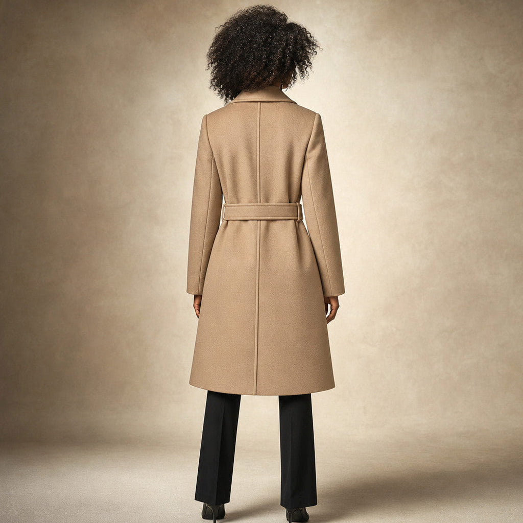 Dulcinea | Belted Winter Coat Mid-Length – Full Look