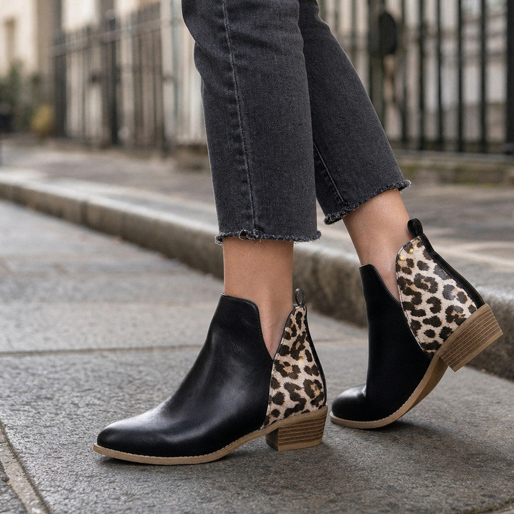 Edlyna | Chelsea Boots Leopard Panel Black Black – Styled Editorial Shot