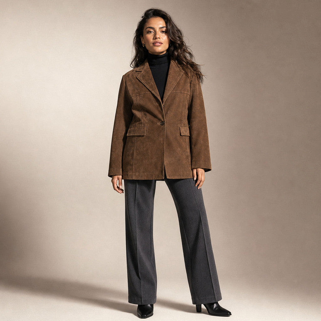 Eurydice | Suede Trench Coat Wide Lapel Brown in Brown – Premium Editorial