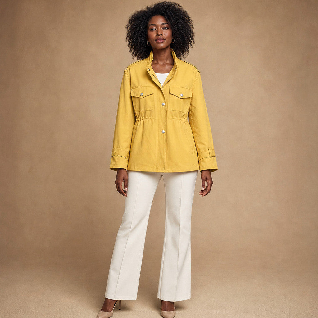 Florelia | Belted Trench Coat Double-Breasted in Yellow – Premium Editorial