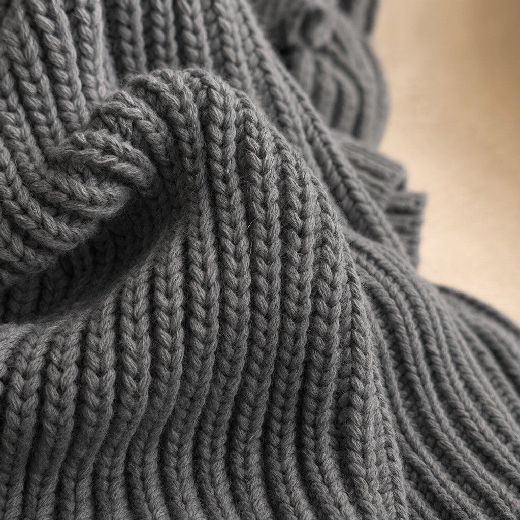 Frideswide | Longline Cardigan Open Front Grey – Fabric and Detail Close-Up