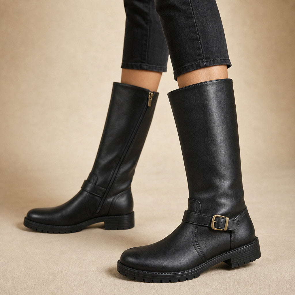Germaine | Chelsea Boots Cushioned Footbed Low Heel in Black – Premium Editorial