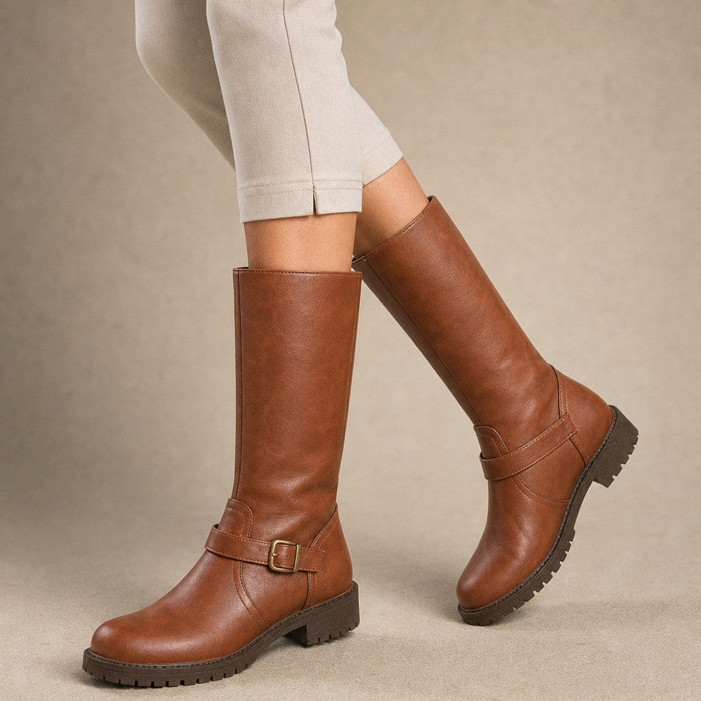 Germaine | Chelsea Boots Cushioned Footbed Low Heel Brown – Product Photo