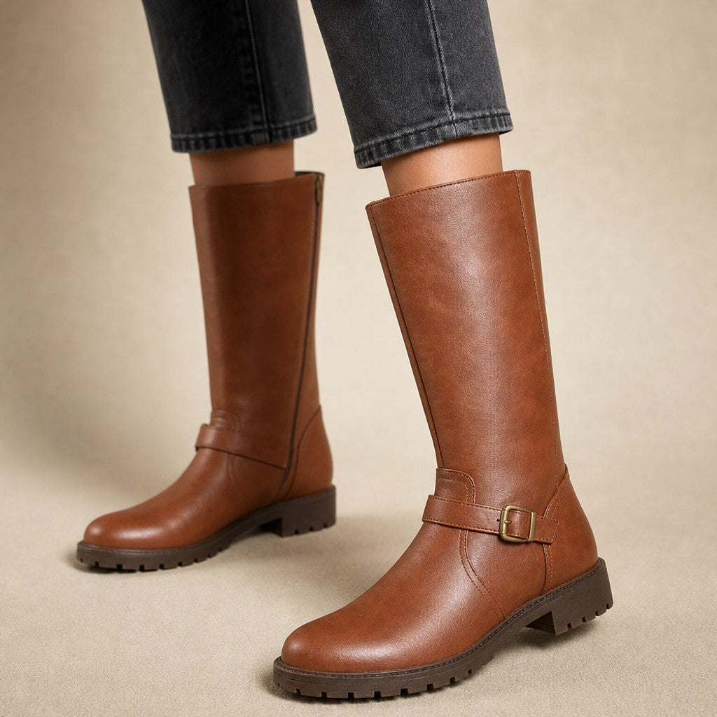 Germaine | Chelsea Boots Cushioned Footbed Low Heel in Brown – Premium Editorial