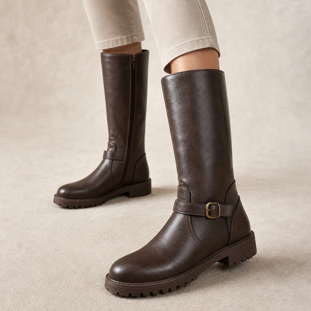 Germaine | Chelsea Boots Cushioned Footbed Low Heel in Dark Brown – Premium Editorial