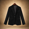 Gwenneth | Embroidered Velvet Blazer Slim Fit Black – Product Photo