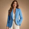 Mellisent | Boucle Blazer Double-Breasted Iris Blue – Product Photo