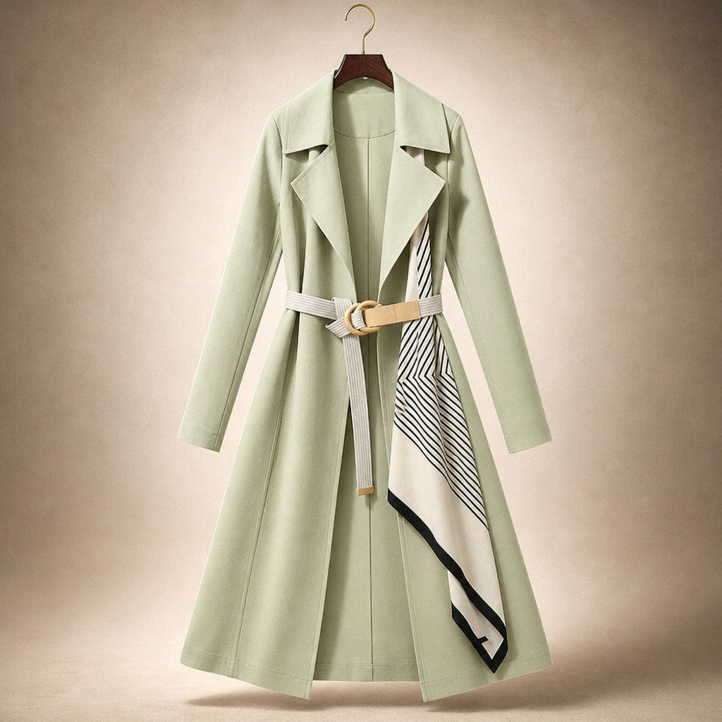 Mercia | Wrap Coat Belted Scarf Detail – Product Photo