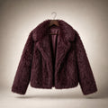 Milburga | Cropped Teddy Coat Burgundy Burgundy – Product Photo