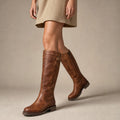 Morwenna | Knee High Boots Buckle Detail Brown – Product Photo
