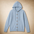 Nicoletta | Hooded Cardigan Drawcord Button-Front Blue – Product Photo