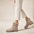 Niobe | Fleece-Lined Ankle Boots Slip-On Beige – Product Photo
