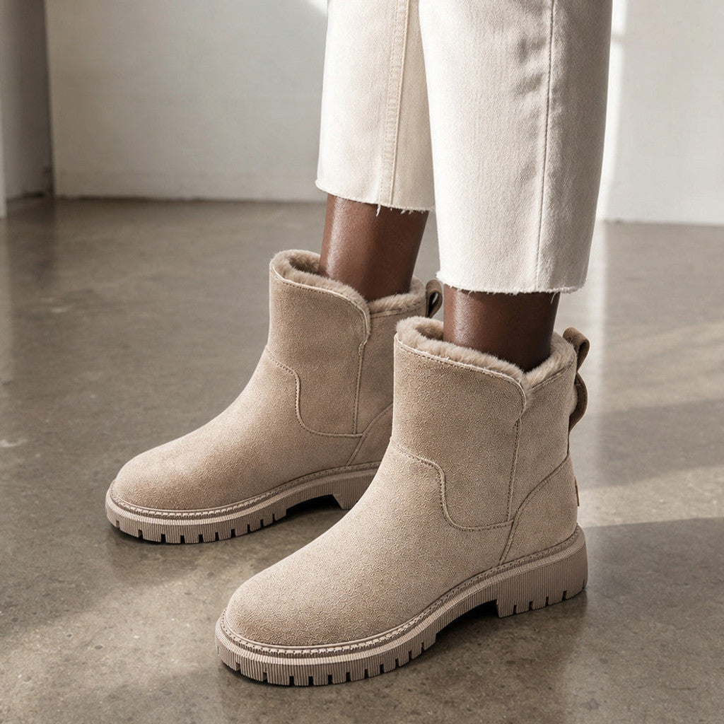 Niobe | Fleece-Lined Ankle Boots Slip-On – Styled Editorial Shot