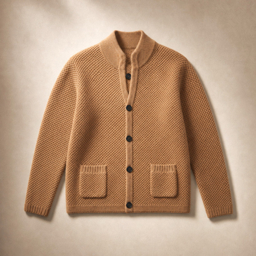 Orsola | Open-Front Cardigan Soft Knit Camel – Product Photo