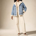 Osyth | Fleece-Lined Denim Coat Oversized Sky Blue Sky Blue – Product Photo