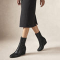 Philena | Wedge Chelsea Boots Mid-Calf Black Black – Product Photo