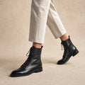 Portia | Leather Chelsea Boots Almond Toe Black – Product Photo