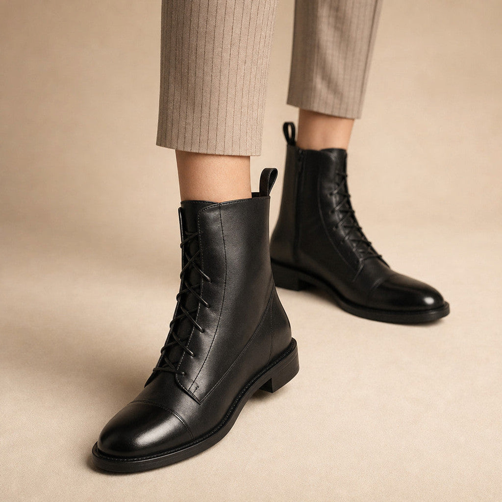 Portia | Leather Chelsea Boots Almond Toe in Black – Premium Editorial