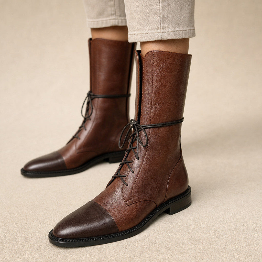 Portia | Leather Chelsea Boots Almond Toe Brown – Product Photo