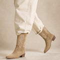 Raphaela | Cowboy Boots Wide Calf Tonal Embroidery Beige – Product Photo