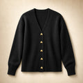 Rupertina | V-Neck Cardigan Button Front Black – Product Photo